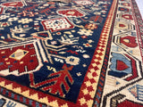 Antique Caucasian Kuba Rug 3'9" x 4' 10"