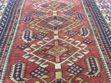 Antique Caucasian Kuba Rug 3'8" x 4' 11"
