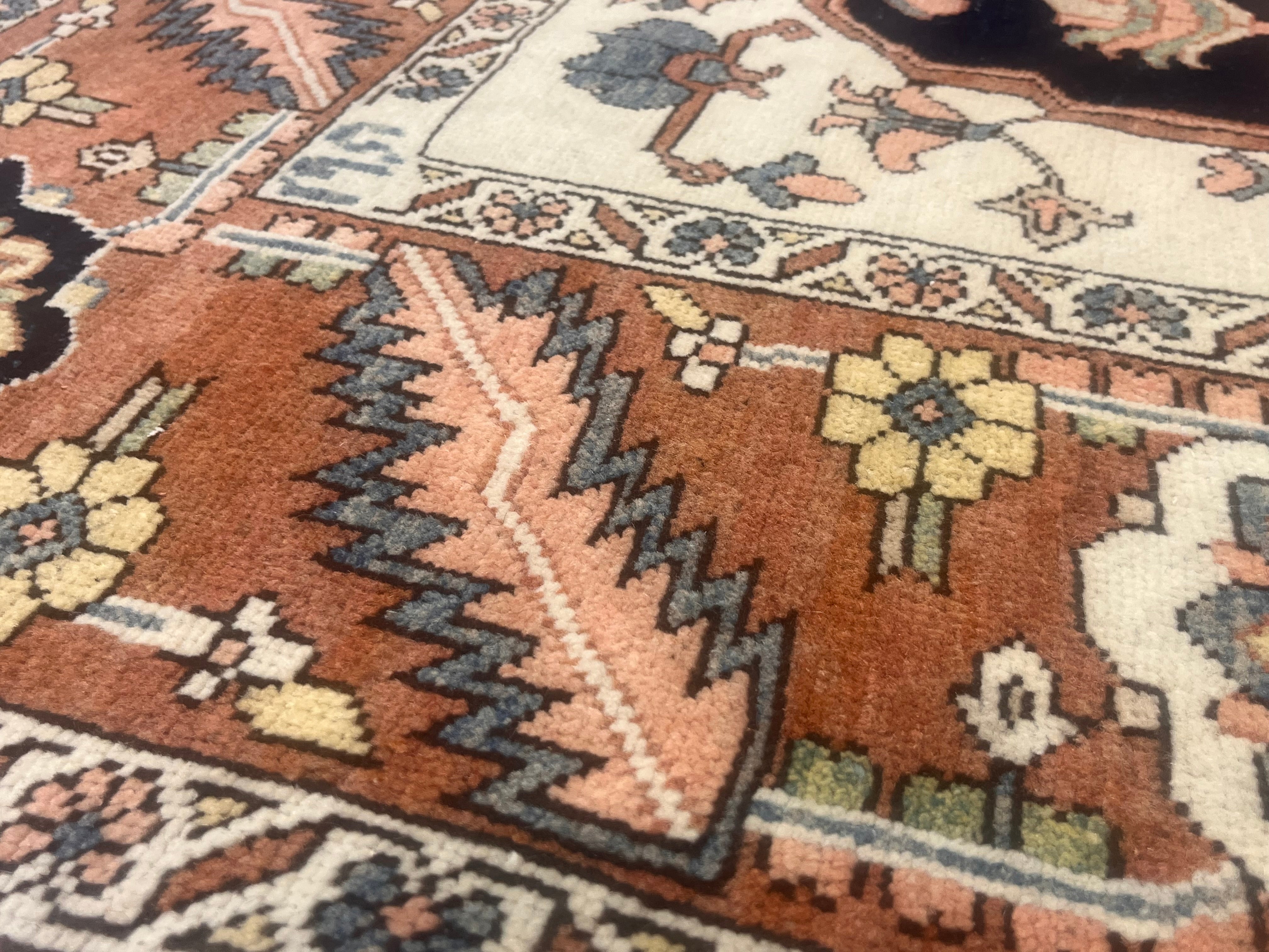 Fine Vintage Persian Heriz Serapi Rug 4'10" x 7' 6''