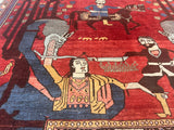 Fine Antique Caucasian Shirvan unusual pictorial design Rug 4'11" x 5' 7"