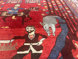 Fine Antique Caucasian Shirvan unusual pictorial design Rug 4'11" x 5' 7"