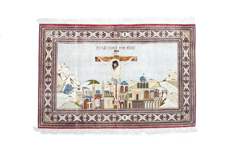 Extremely Fine  Silk Qum Pictorial with Jesus Christ 3' 3