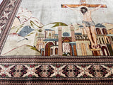 Extremely Fine  Silk Qum Pictorial with Jesus Christ 3' 3" x 4' 11"