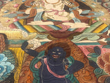 Antique Silk Thanka Artwork Hand Made in Nepal Rug 3' 3" x 4' 4"