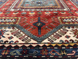 Fine Antique Caucasian Kazak Wool Rug 5'1" x 7' 11"