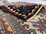 Fine Antique Caucasian Kazak Wool Rug 5'1" x 7' 11"