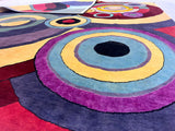 Fine Mid Century Sonia Delaunay Design Rug 6' 8" x 8' 2''