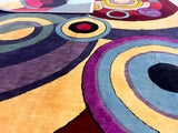 Fine Mid Century Sonia Delaunay Design Rug 6' 8" x 8' 2''