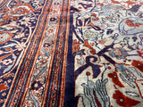 Extremely Fine and Rare Antique  Silk on Silk Heriz Rug 10' 0" x 14' 0"