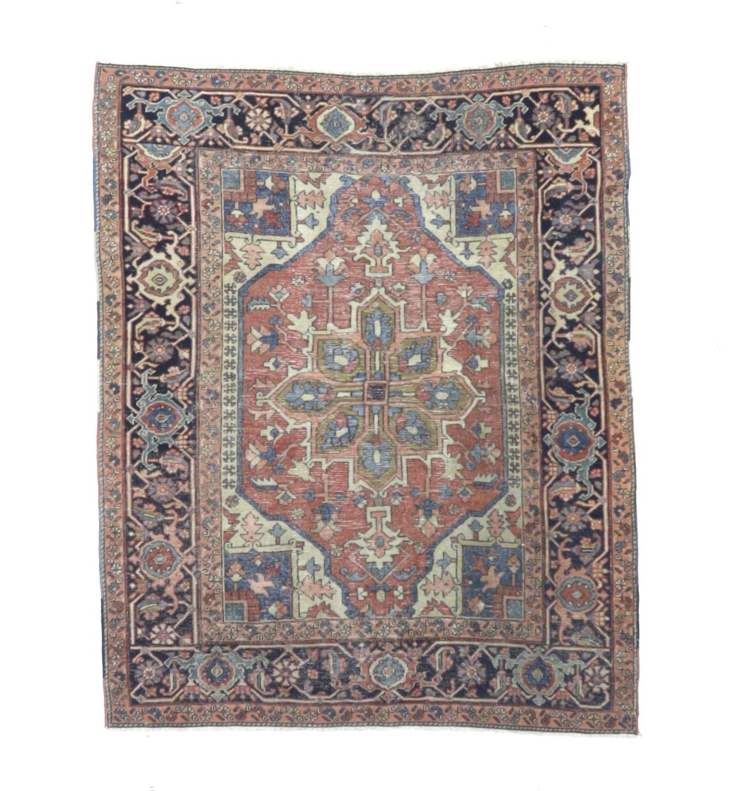 Fine Antique Serapi Wool Rug 4' 9'' x 5' 9''