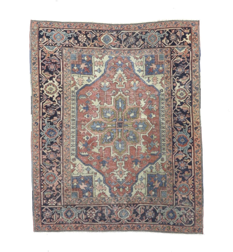 Fine Antique Serapi Wool Rug 4' 9'' x 5' 9''
