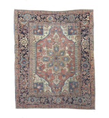 Fine Antique Serapi Wool Rug 4' 9'' x 5' 9''