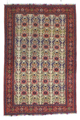 Extremely Fine and Rare Antique  Wool on Silk Senneh Rug 4' 5" x 6' 9"
