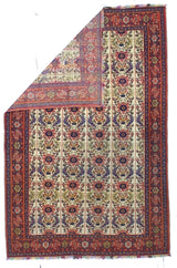 Extremely Fine and Rare Antique  Wool on Silk Senneh Rug 4' 5" x 6' 9"