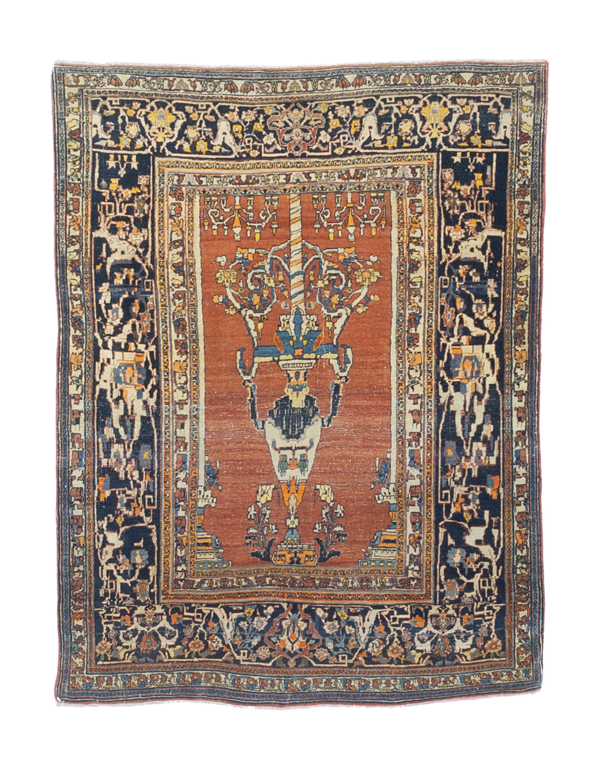 Fine Antique Haji Jalili Tabriz Rug 4' 4'' x 5' 9''