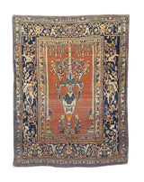 Fine Antique Haji Jalili Tabriz Rug 4' 4'' x 5' 9''