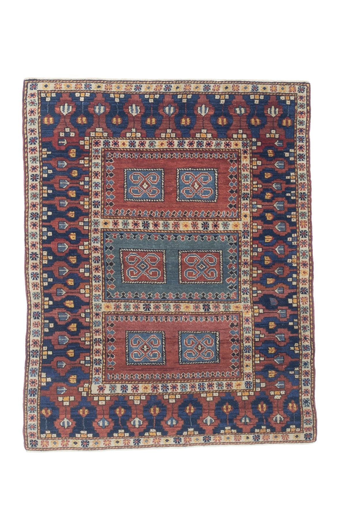 Antique Caucasian Kazak Rug 4' 5'' x 5' 8''