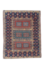 Antique Caucasian Kazak Rug 4' 5'' x 5' 8''