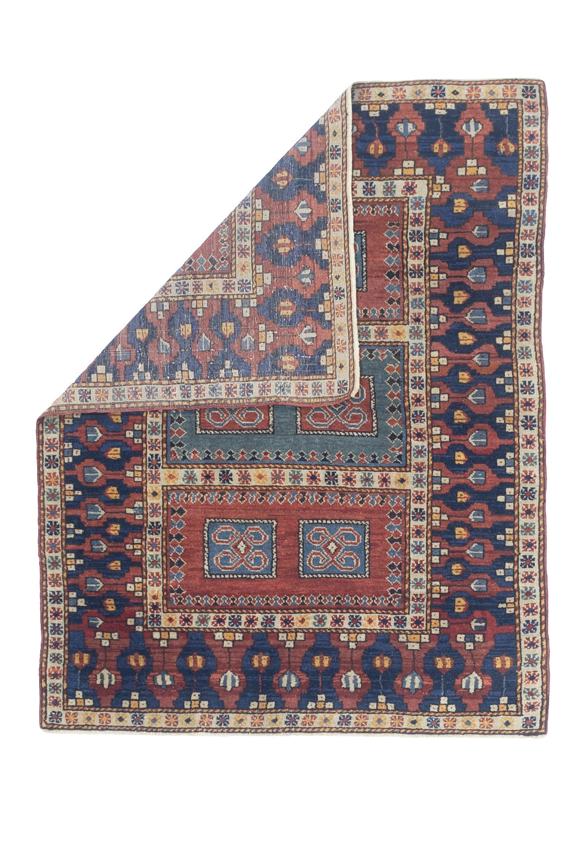 Antique Caucasian Kazak Rug 4' 5'' x 5' 8''