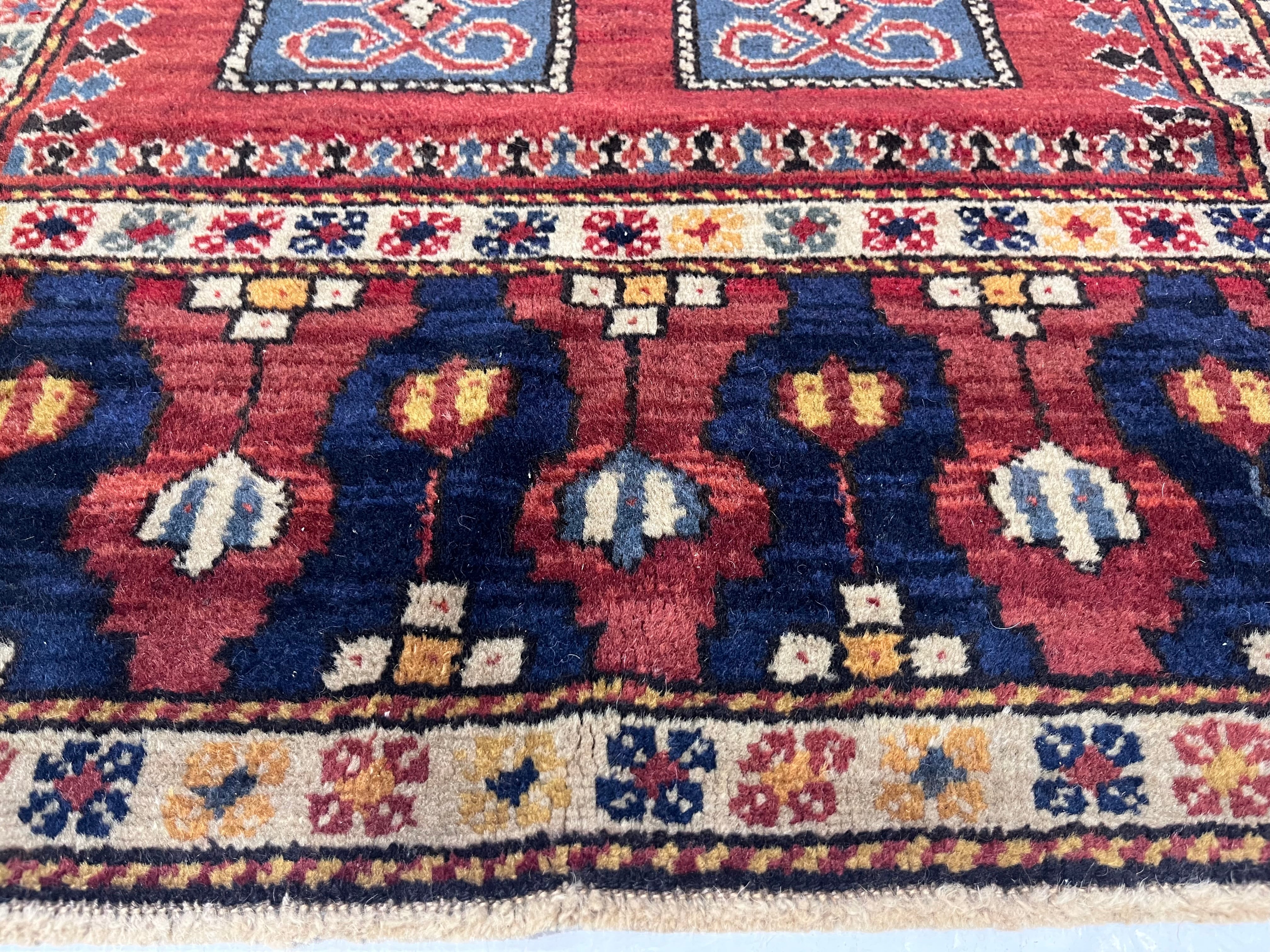 Antique Caucasian Kazak Rug 4' 5'' x 5' 8''