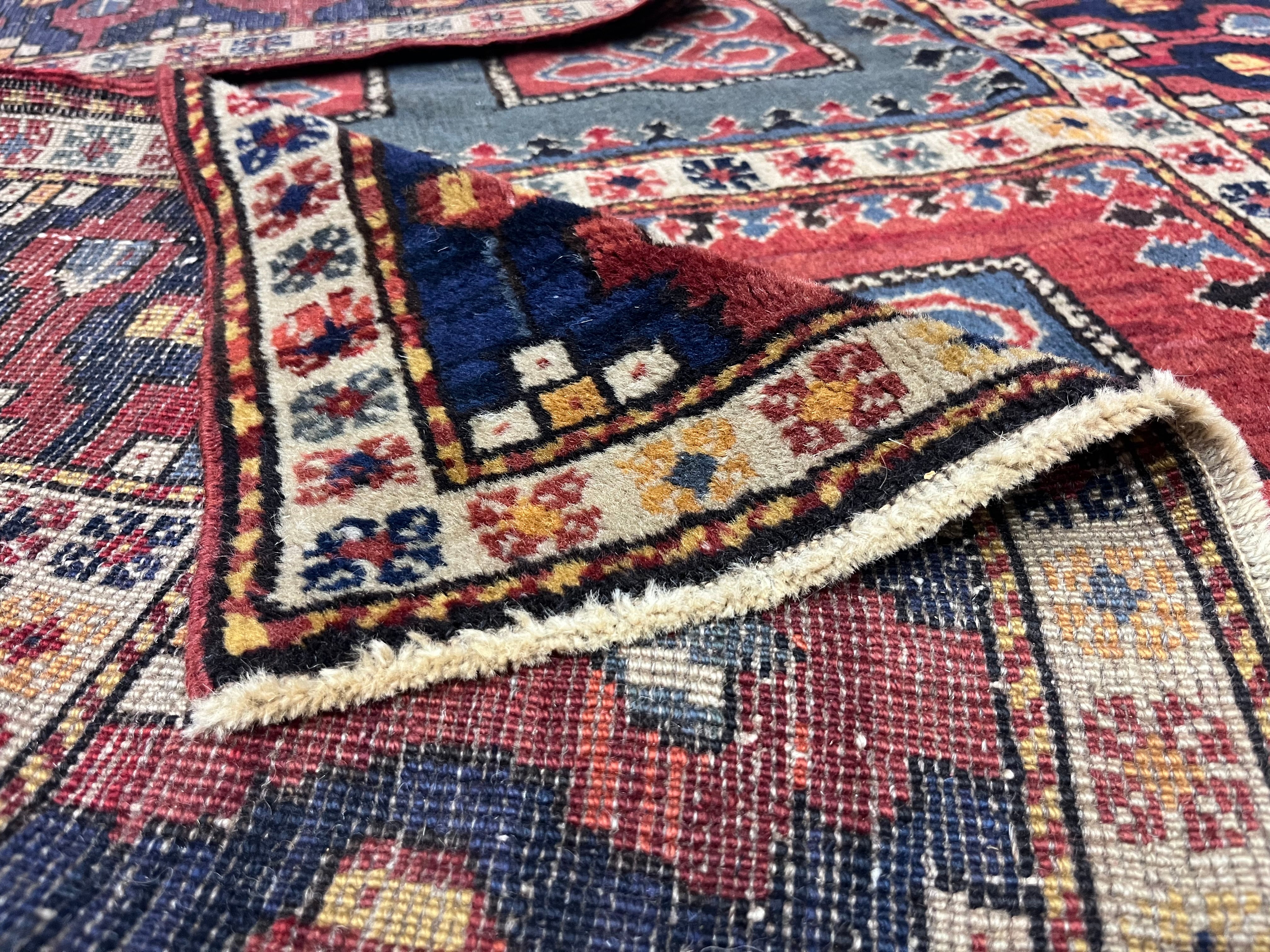 Antique Caucasian Kazak Rug 4' 5'' x 5' 8''