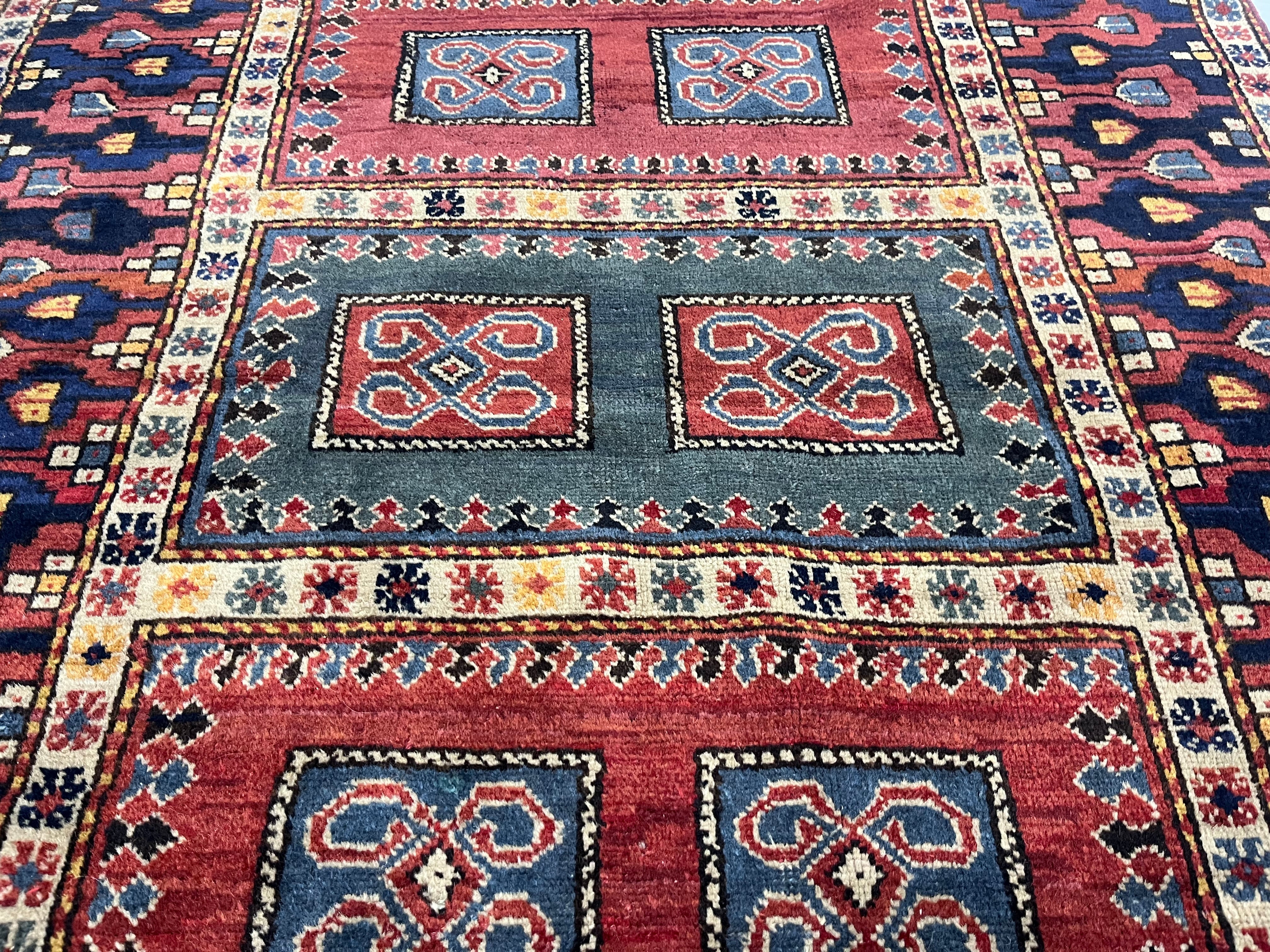 Antique Caucasian Kazak Rug 4' 5'' x 5' 8''