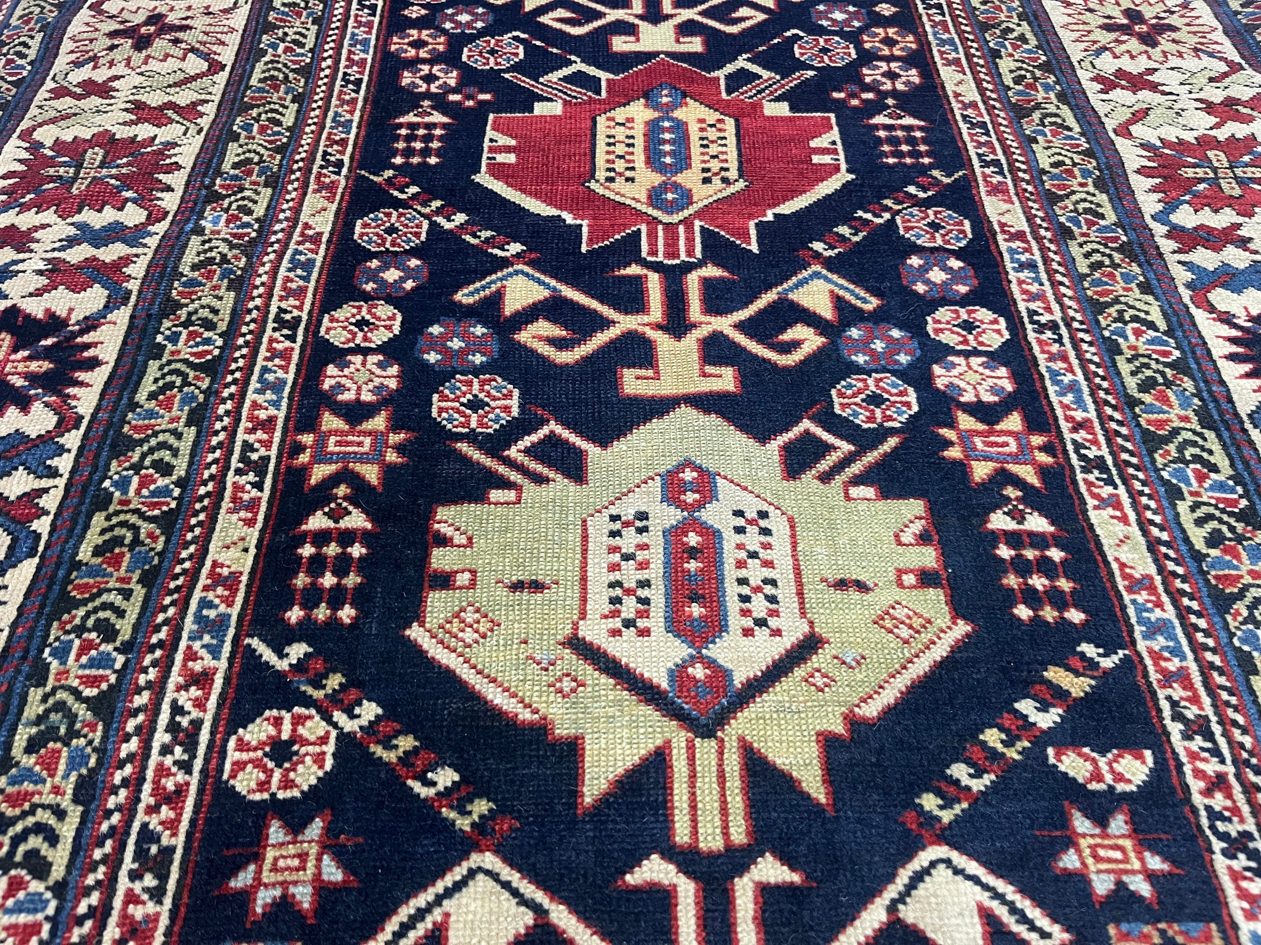 Antique Caucasian Shirvan Rug 3' 5'' x 10' 0"