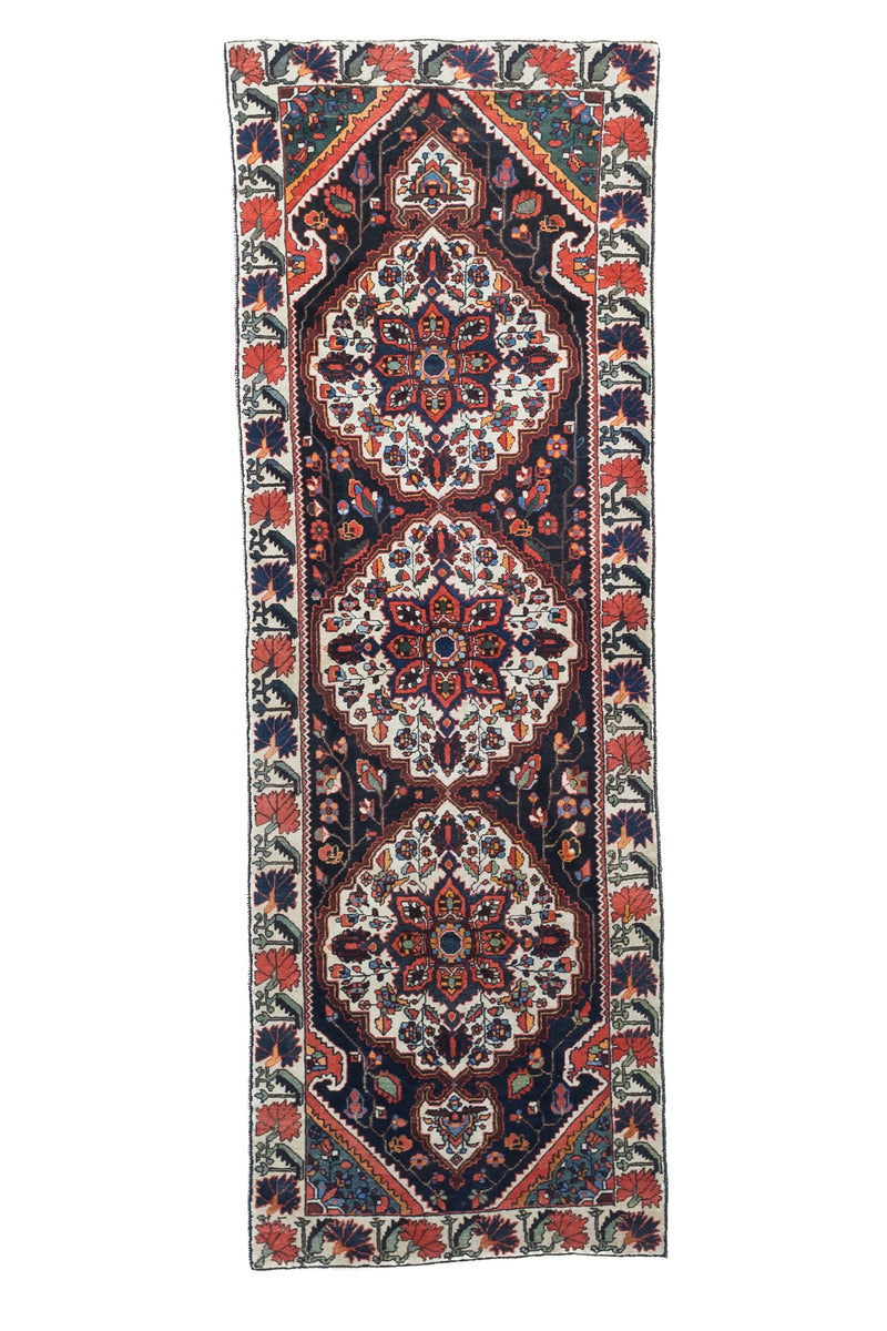 Fine Antique  Bakhtiari Rug 3' 4'' x 9' 11''