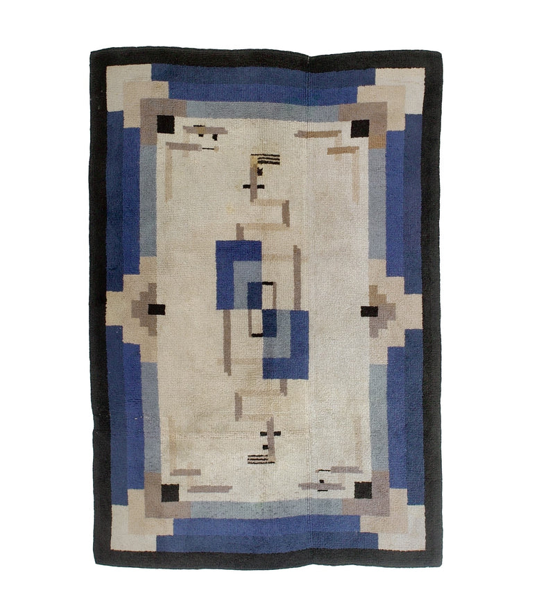 Fine Mid Century French Wool Rug 4'9