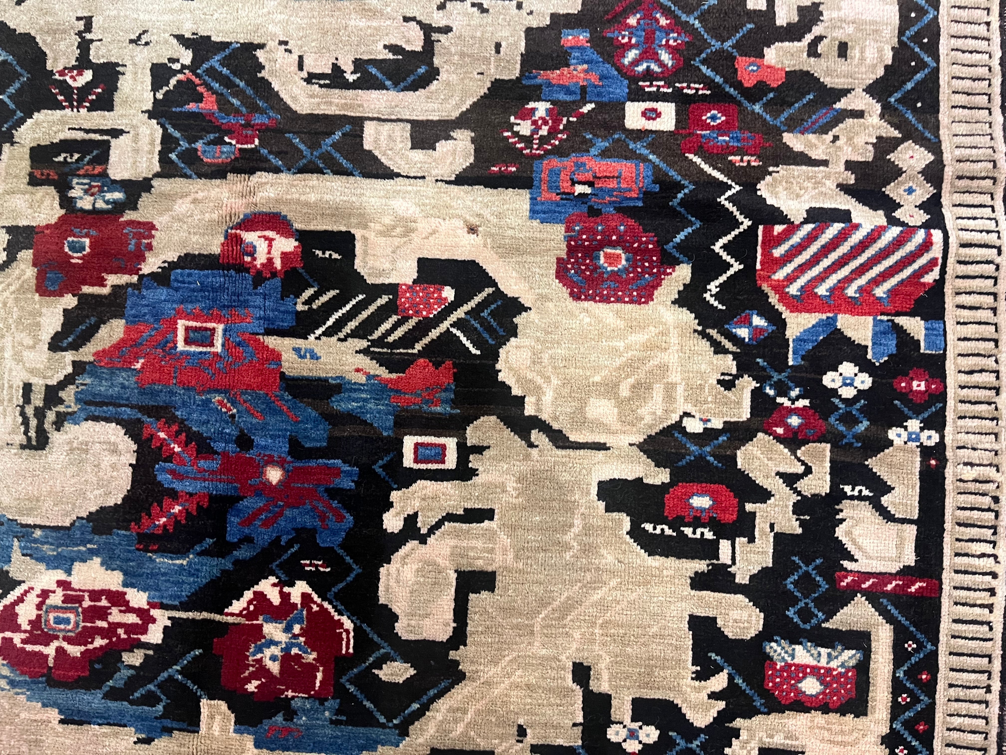 Fine Antique Caucasian Karabagh Wool Rug 4' 10'' x 7' 1''
