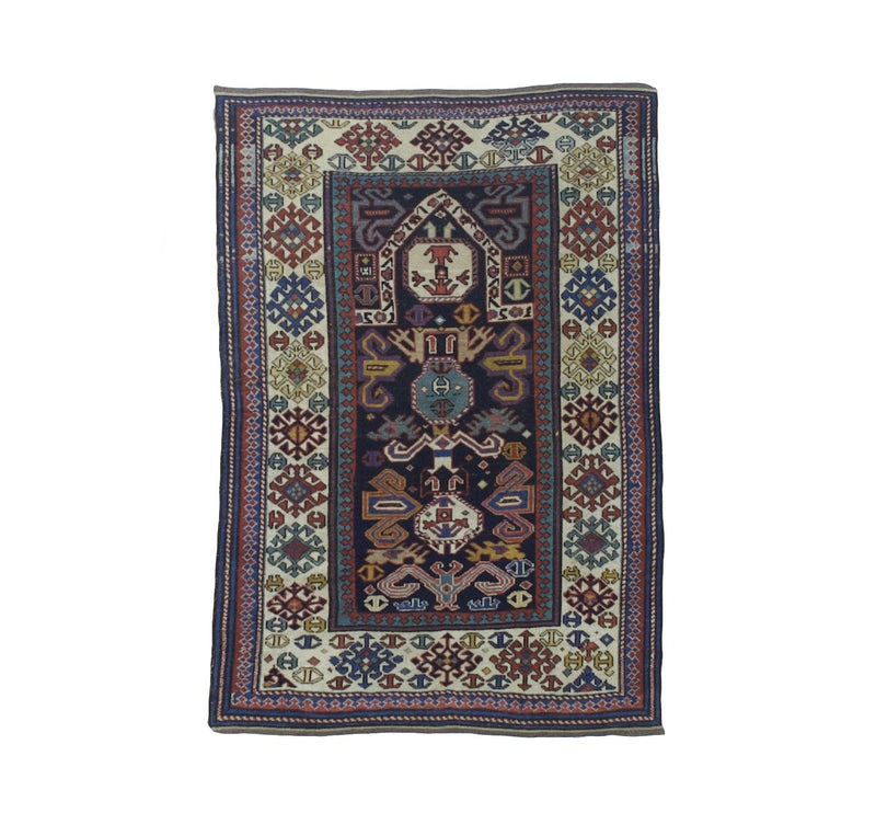 Fine Antique Caucasian Shirvan Wool Rug 3'3