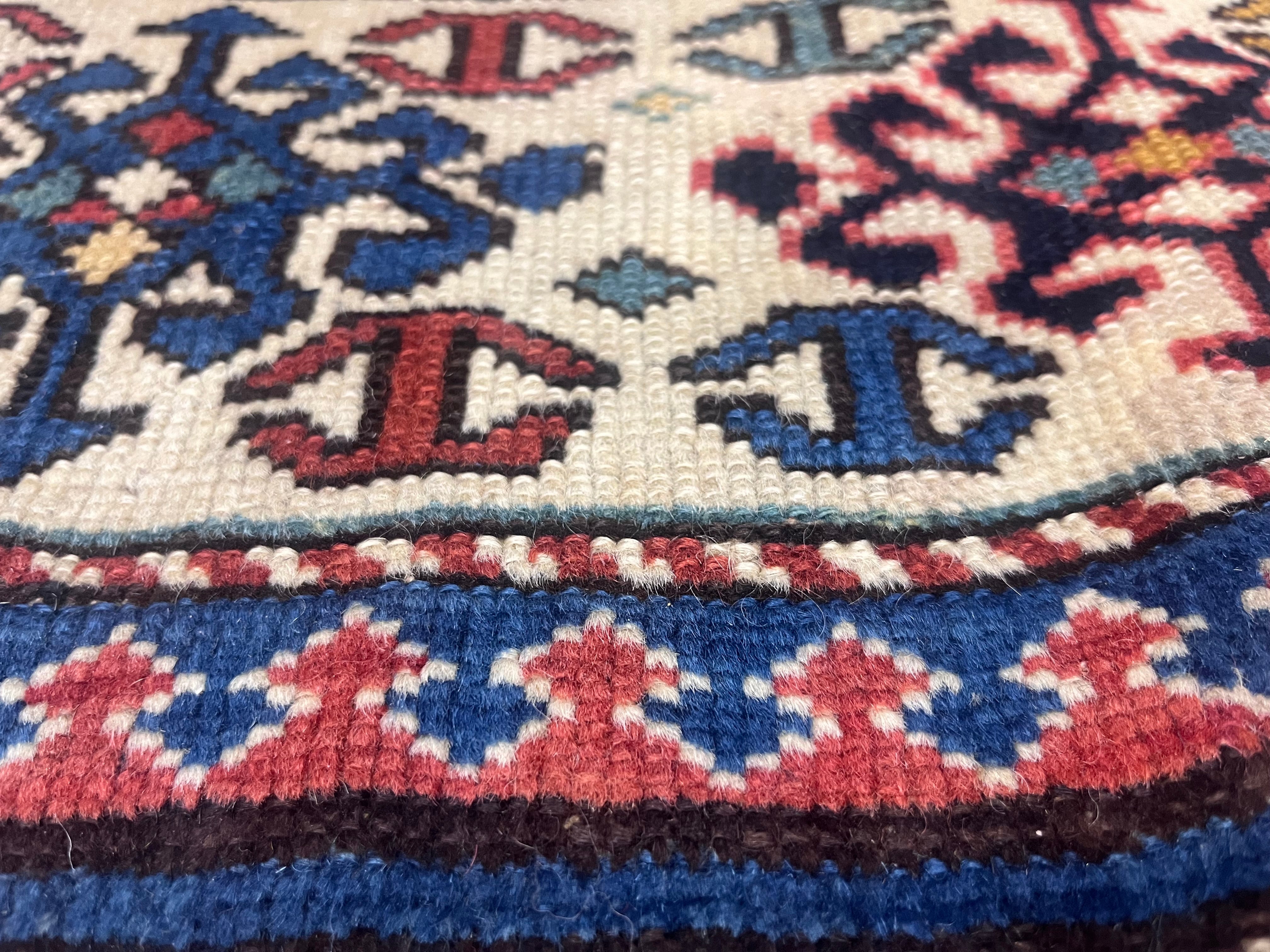 Fine Antique Caucasian Shirvan Wool Rug 3'3" x 4'11"