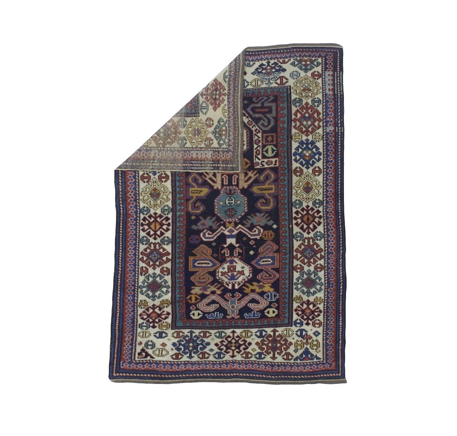 Fine Antique Caucasian Shirvan Wool Rug 3'3" x 4'11"