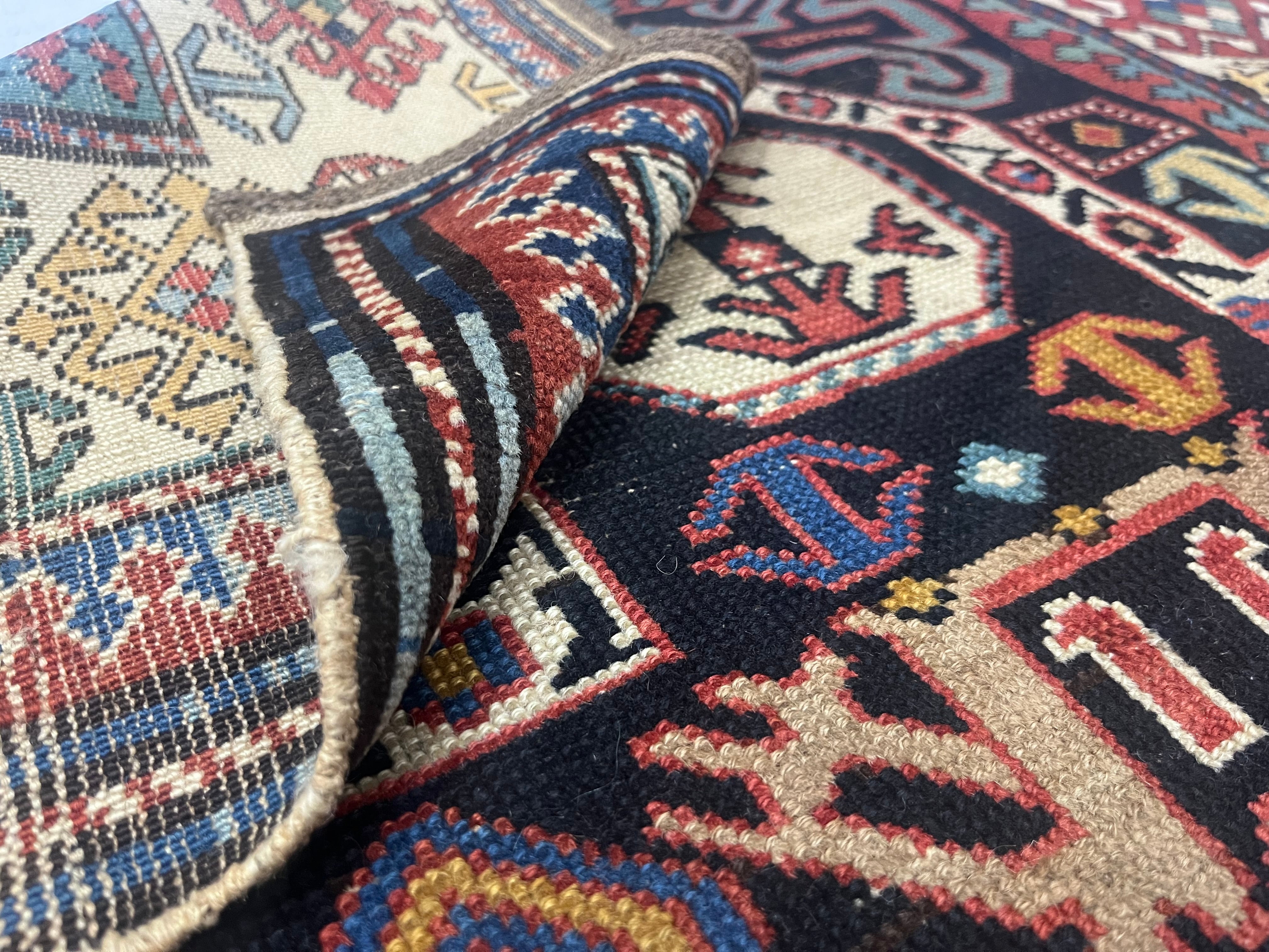 Fine Antique Caucasian Shirvan Wool Rug 3'3" x 4'11"