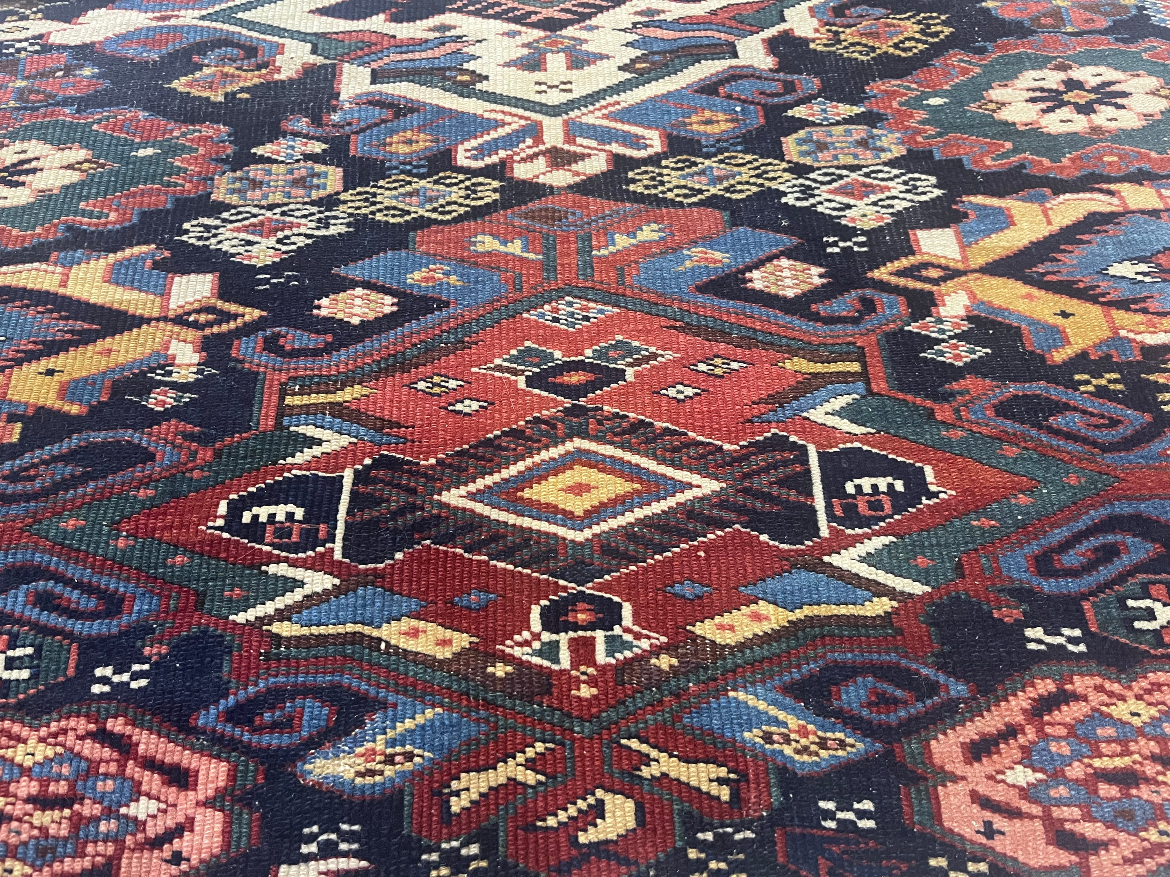 Fine Antique Caucasian Shirvan Wool Rug 3'6" x 4'3"