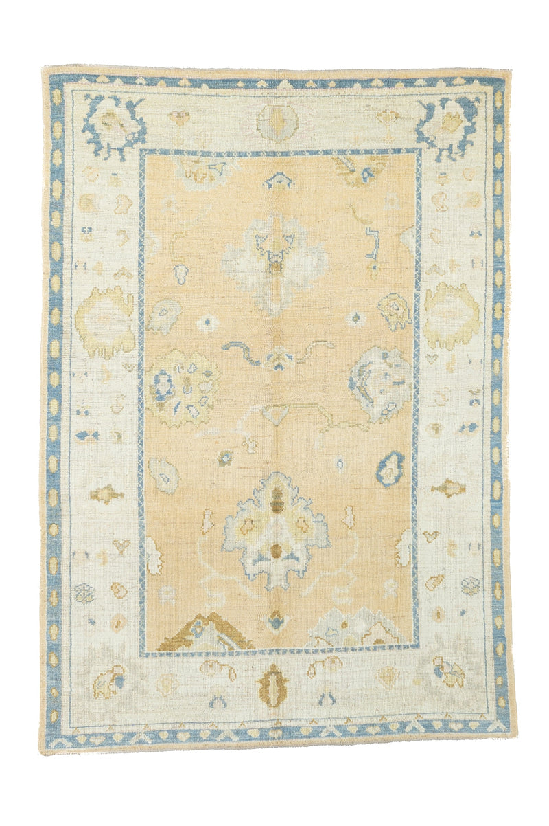 Fine Vintage Oushak Rug 6' 3'' x 9' 1''