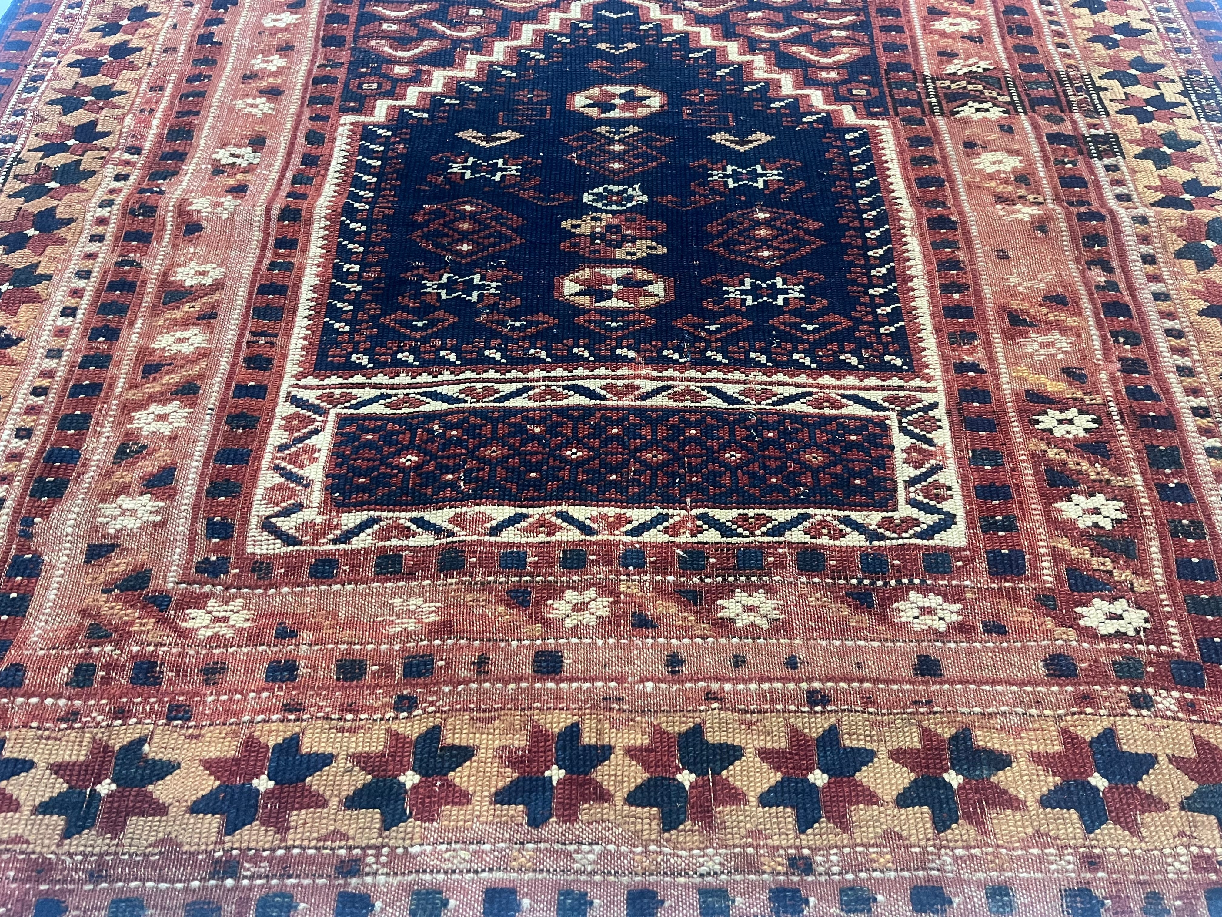 Antique Turkish Bergama Rug 3'5" x 3'6"