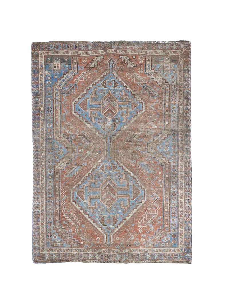 Fine Antique  Qashqai Tribal Wool Rug 3' 1'' x 4' 6''
