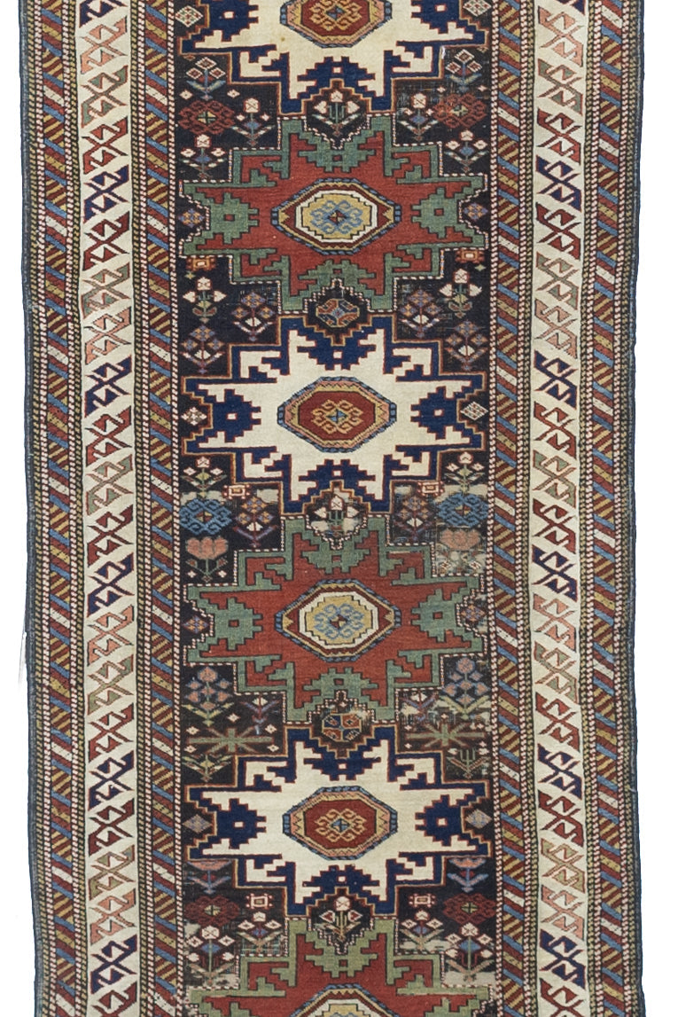 Fine Antique Caucasian Shirvan Wool Rug 2'11" x 9' 10''