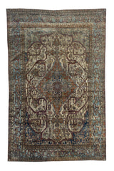 Extremely Fine Antique Silk Mohtasham Kashan Rug 6'5" x 10' 0"