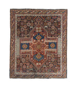 Fine and Rare Antique  Qashqai Tribal Wool Rug 5' 4'' x 6' 4''