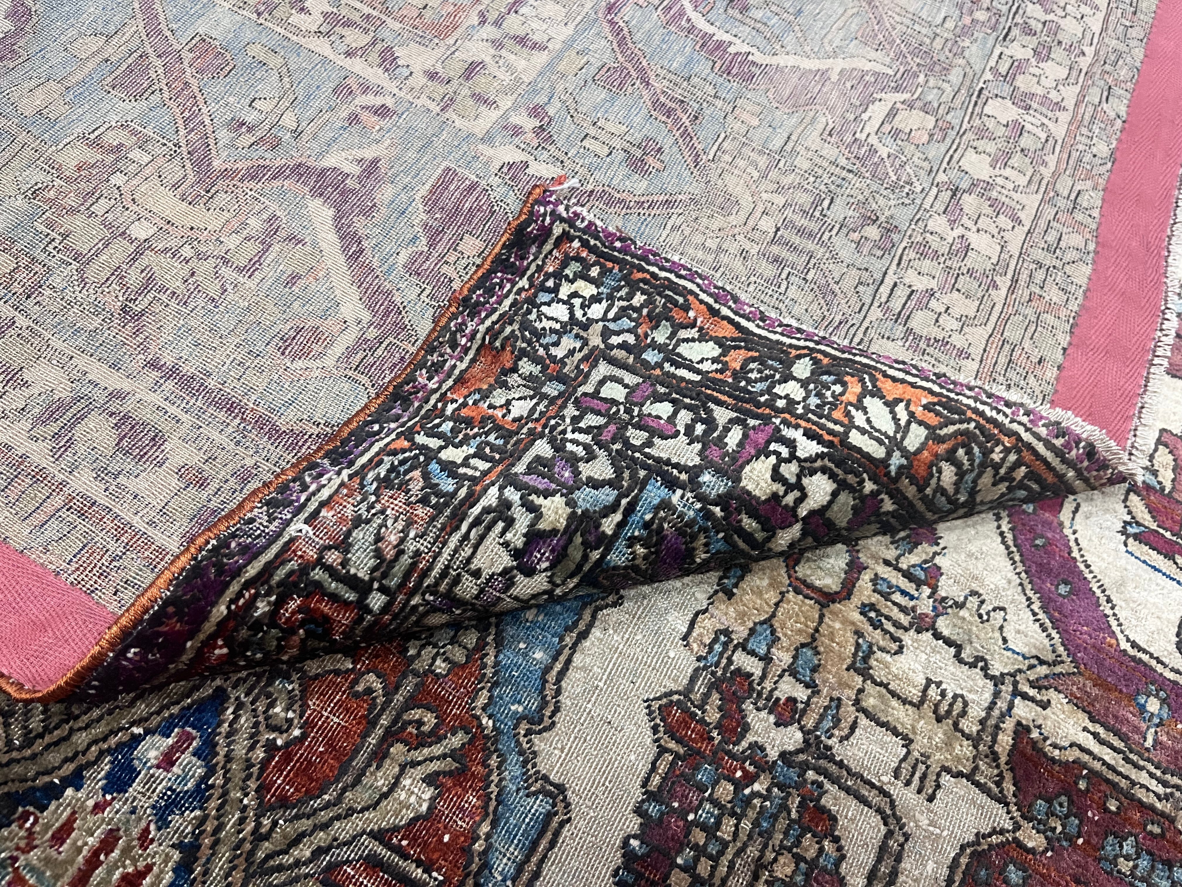 Extremely Fine Antique Silk Mohtasham Kashan Rug 6'5" x 10' 0"