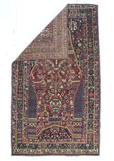 Fine Antique Qashqai Tribal Wool Rug 4'9" x 8' 2''