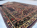 Fine Antique Qashqai Tribal Wool Rug 4'9" x 8' 2''