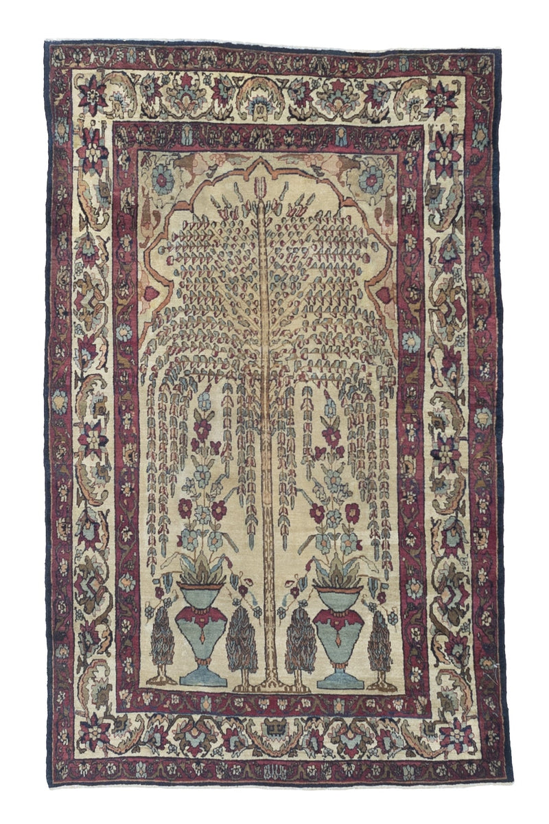 Fine Antique Persian Lavar Kerman Rug 4'1