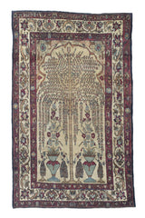 Fine Antique Persian Lavar Kerman Rug 4'1" x 6' 8"
