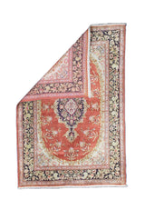 Fine Vintage  Silk Qum 3'4" x 4' 10''