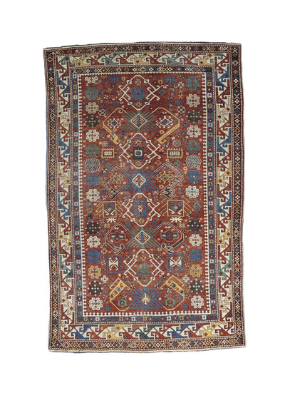 Fine Antique Caucasian Kuba Bijov Wool Rug 3' 11'' x 6' 1''