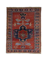 Fine Antique Caucasian Kazak Wool Rug 4'3" x 5' 9''