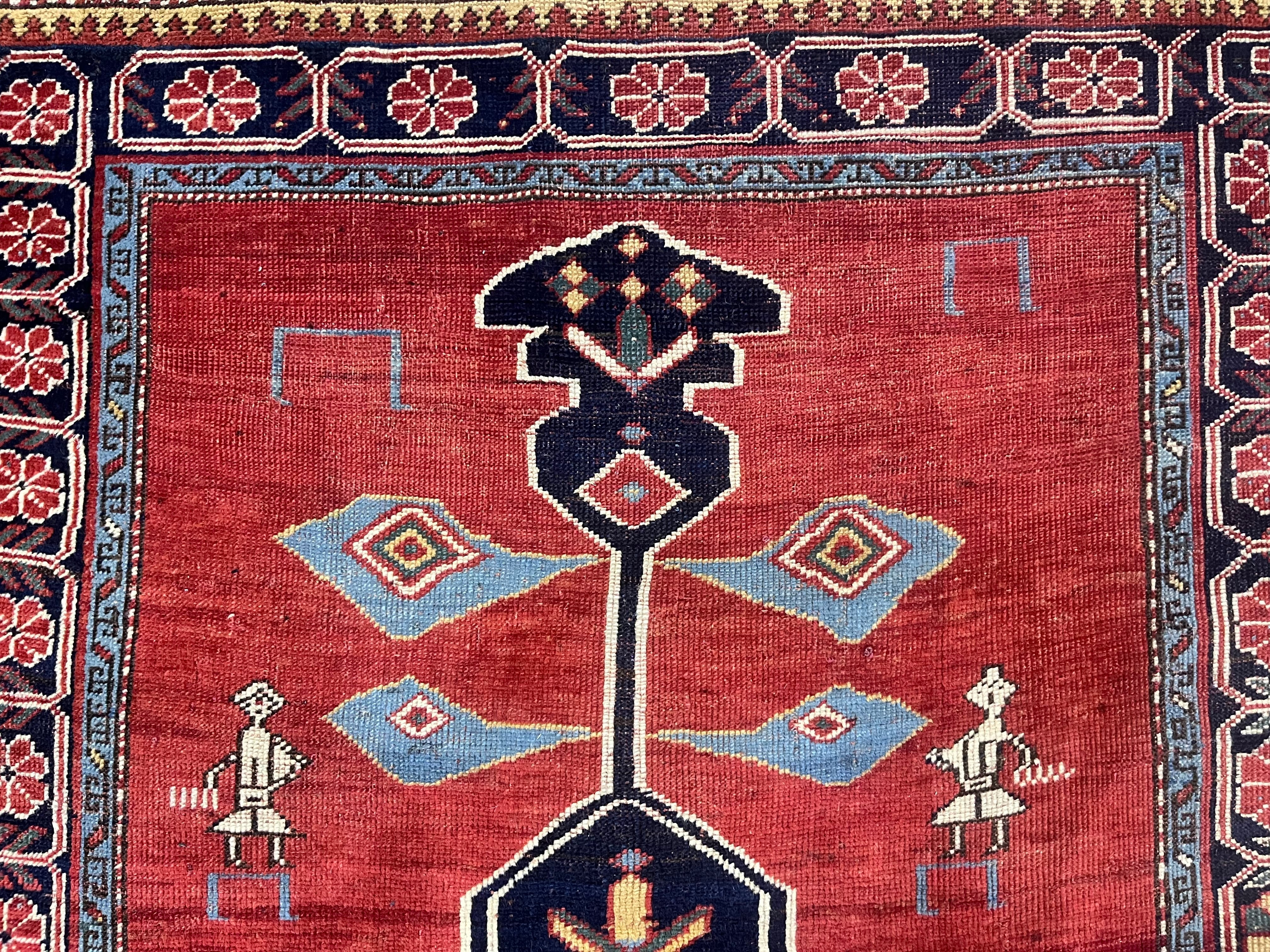 Fine Antique Caucasian Kazak Wool Rug 4'3" x 5' 9''